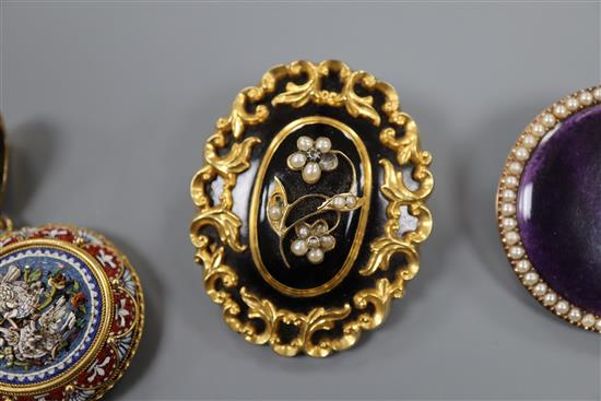 Three brooches